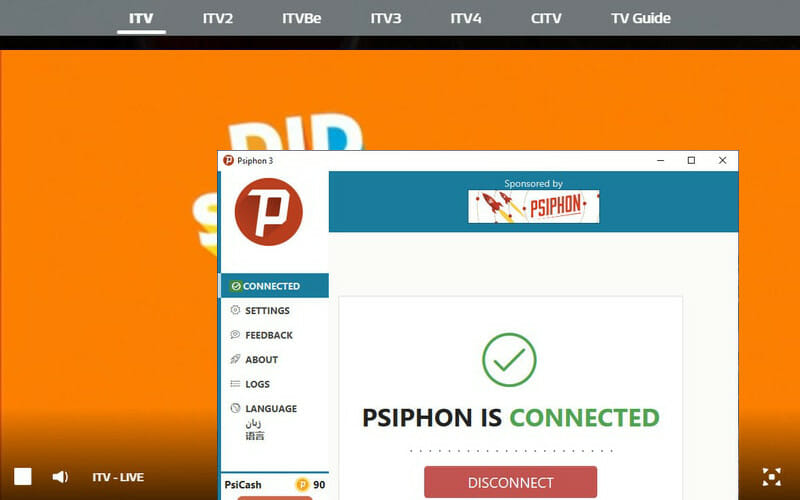 Psiphon — обход блокировок для просмотра ITV