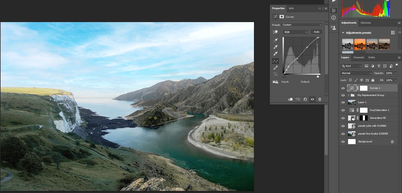 Шаг 8 Создайте корректирующий слой Кривые в Photoshop Beta