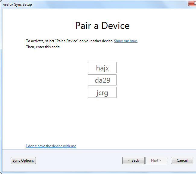 Экран с кодом для привязки второго устройства