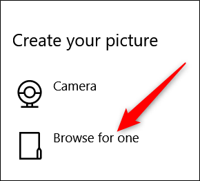 Диалог выбора файла изображения для фото учётной записи