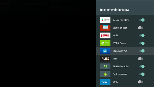 Снова включение приложения в строку рекомендаций