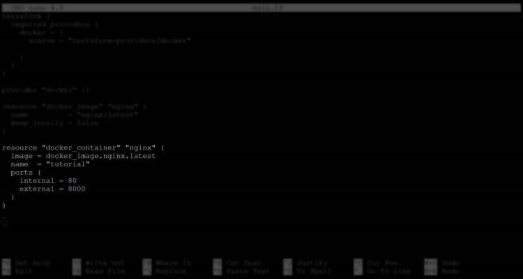 Предпросмотр секции resource для docker_container