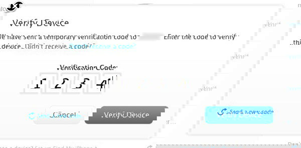 Ввод кода подтверждения на сайте