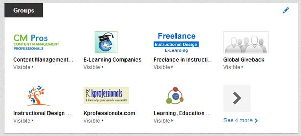 Логотип LinkedIn Groups и пример обсуждения
