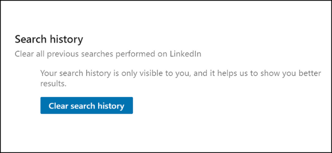 Очистка истории поиска в LinkedIn