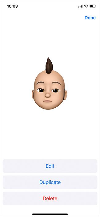Пример готового Memoji в сообщении