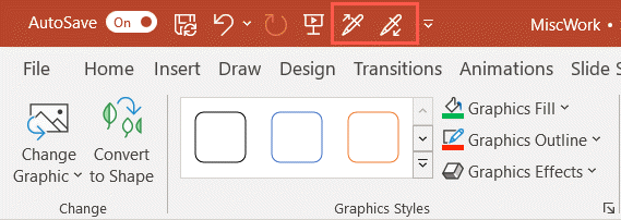 Кнопки «Забрать стиль» и «Применить стиль» на панели быстрого доступа