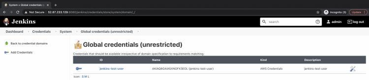 Сохранённые AWS credentials в Jenkins