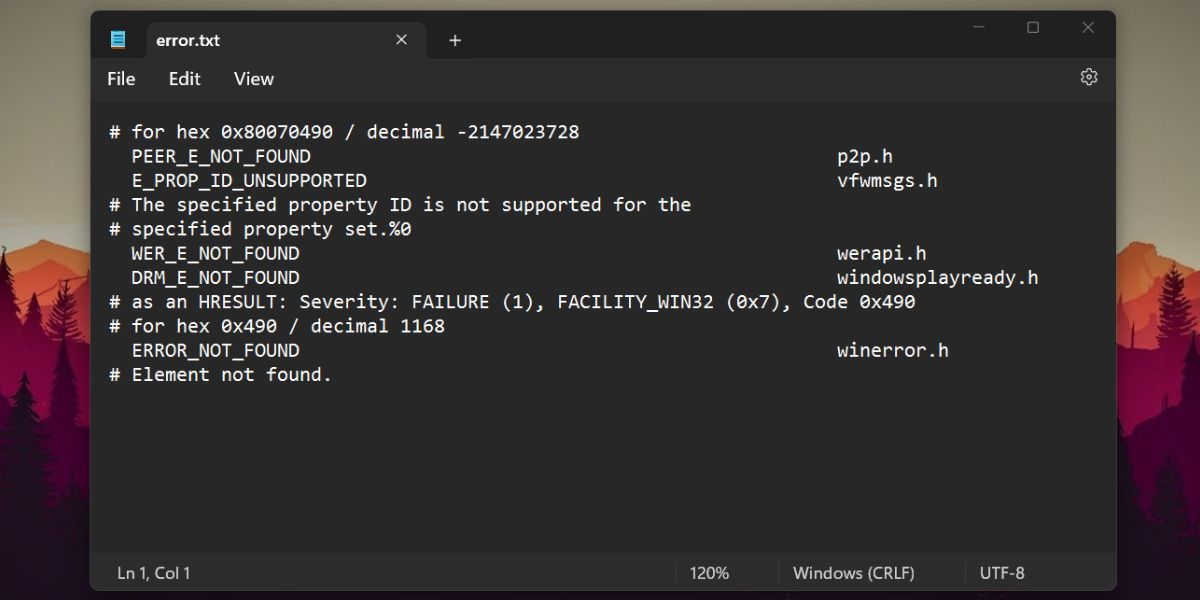 Открытие экспортированного файла с результатами поиска кода ошибки
