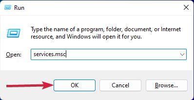 Окно служб Windows