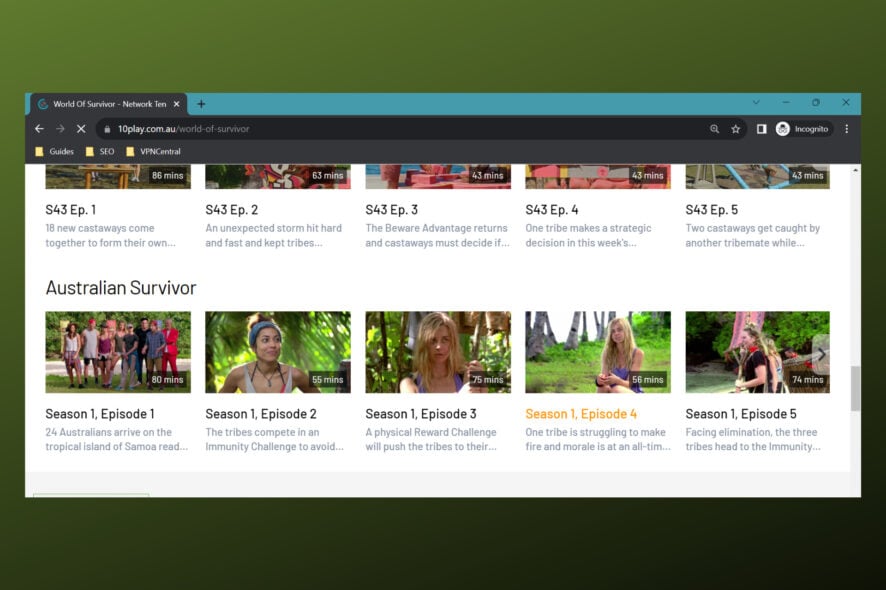 Как смотреть Australian Survivor в Канаде — 10 Play