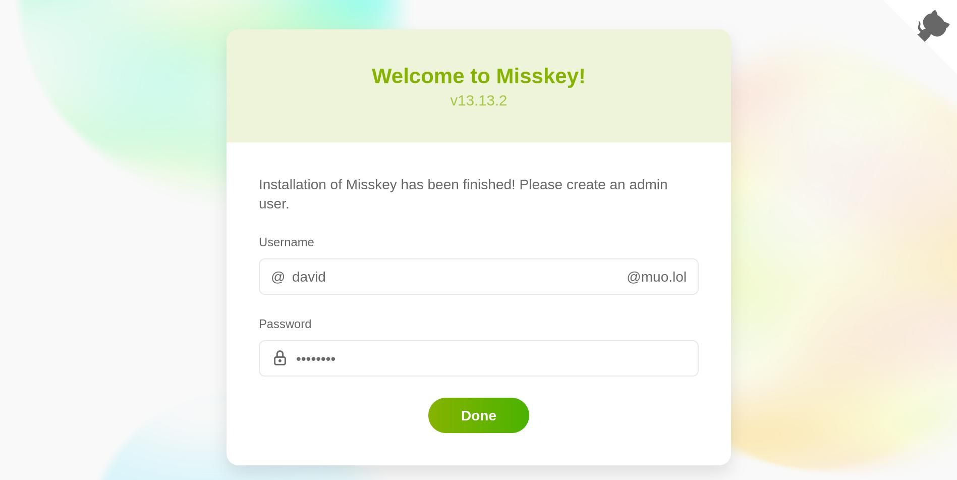 создание администратора misskey