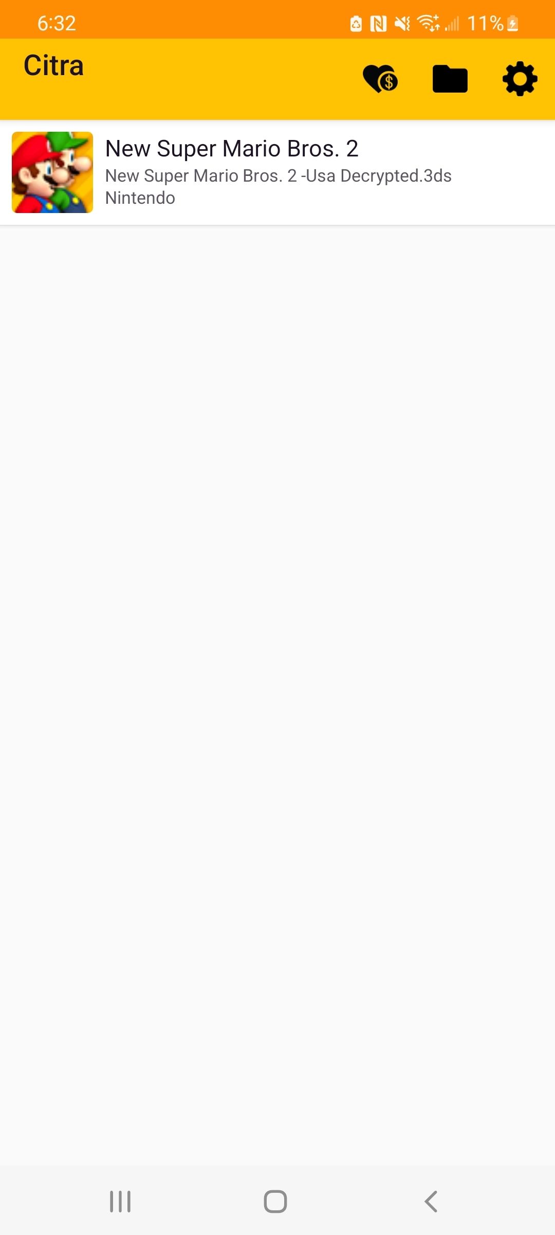 Библиотека игр в Android-приложении Citra.