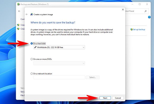 Select a destination, then click 
