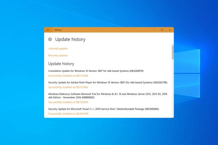 Windows 10 업데이트 기록 확인 방법