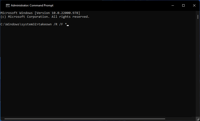 Команда takeown в cmd