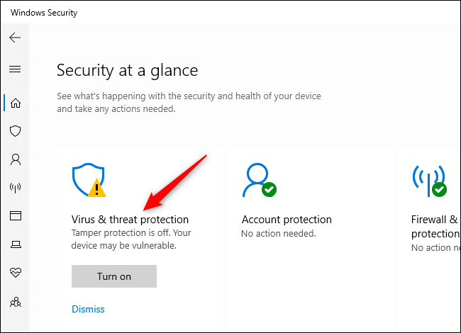 Обзорный экран Центра безопасности