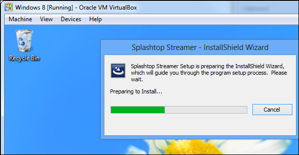 Установка Splashtop Streamer в виртуальной машине