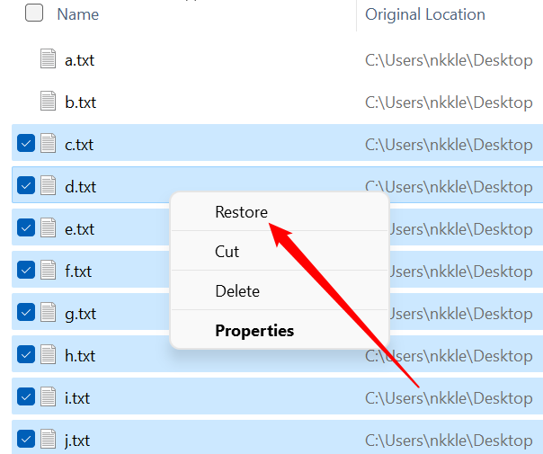 Выделение диапазона с помощью Shift, затем восстановление.