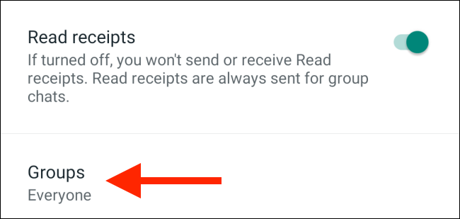 Нажмите опцию Группы