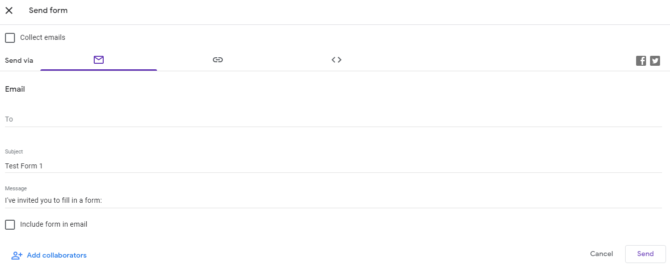 Подтверждение успешного создания формы с настройками