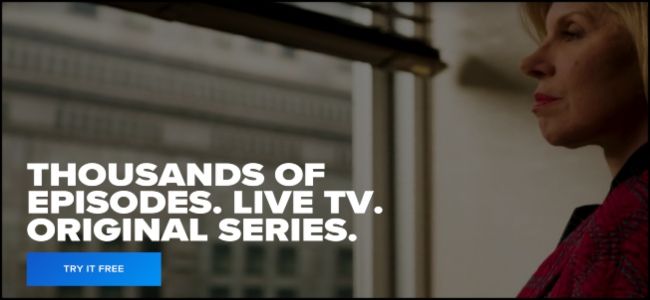 Логотип CBS All Access на фоне интерфейса приложения