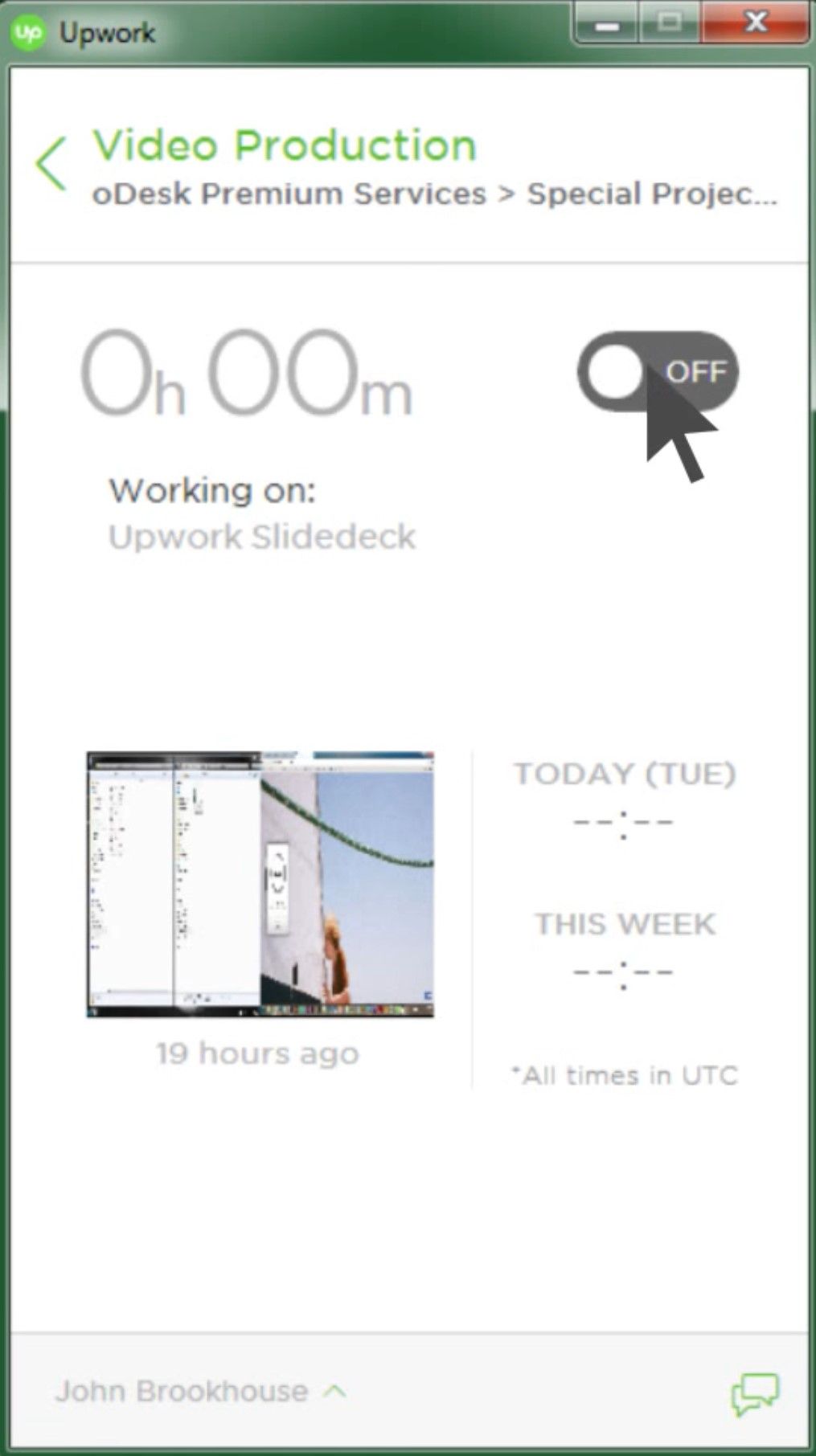 Turning on the Upwork Desktop app