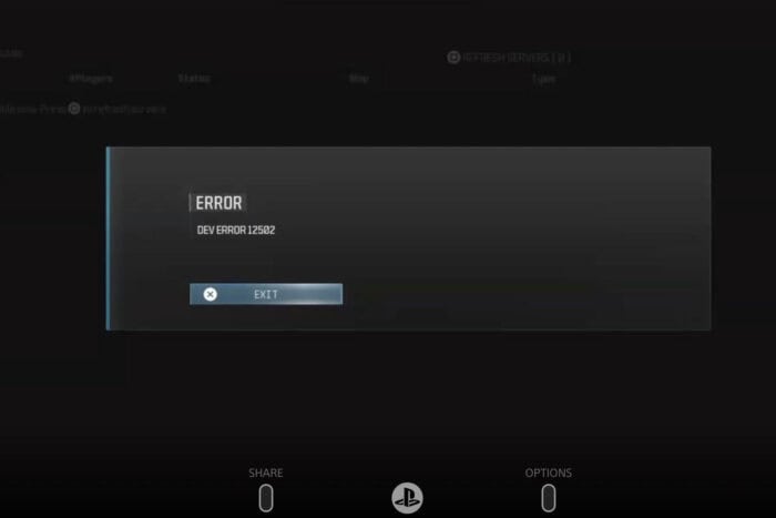 Исправить Dev error 12502 в MW3