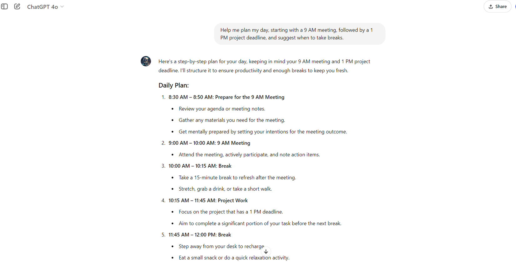 Планирование дня со StratGPT