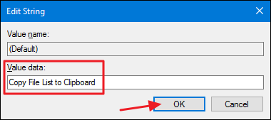 Создание ключа command внутри copylist