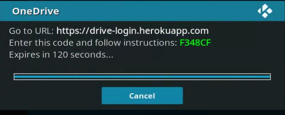 onedrive kodi signin