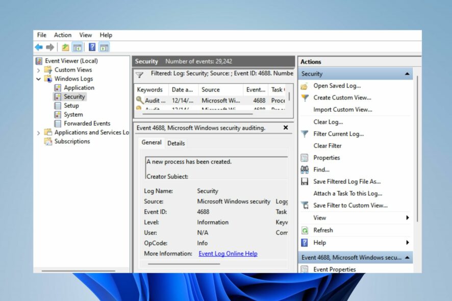Событие 4688 в Windows — включение и анализ