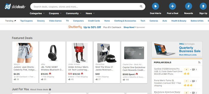 Скриншот сообщества Slickdeals — обсуждение выгодных предложений