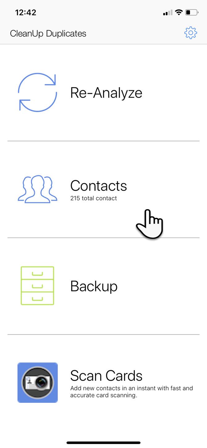 Screenshot of Cleanup Duplicate Contacts