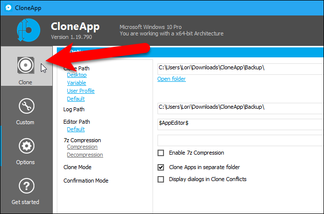 Кнопка Clone в CloneApp