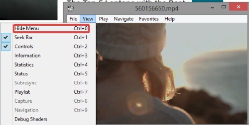 Скрытие меню и контролов