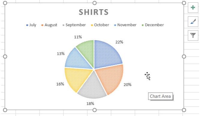 Move or resize pie chart in Excel