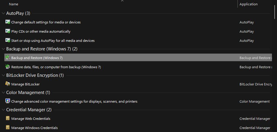 Элементы God Mode в Windows