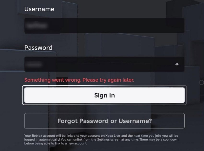 Код авторизации на экране Xbox для входа в Roblox