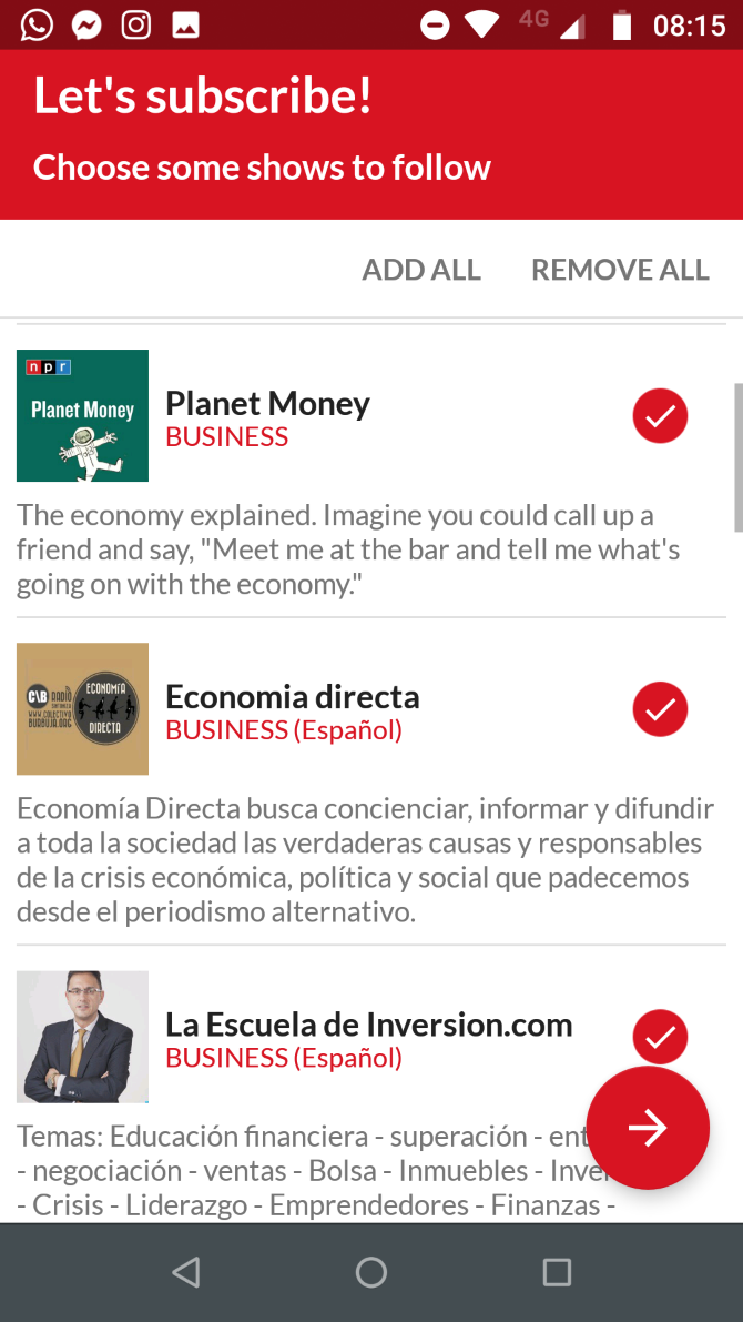 Рекомендации в Player FM