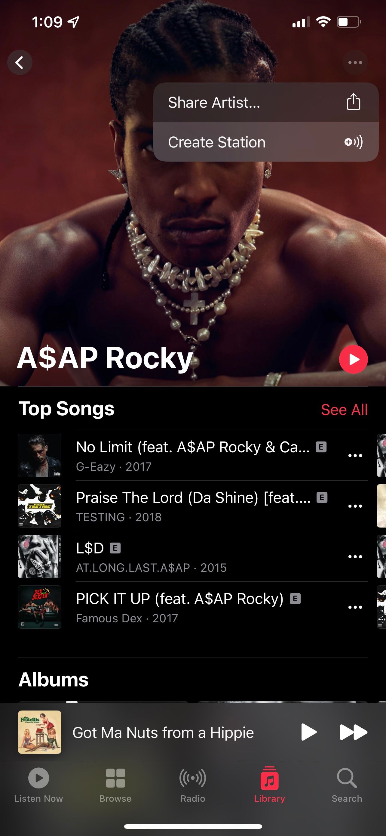 Создание станции из артиста