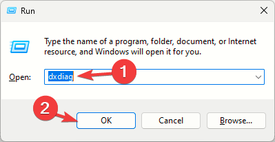 Окно dxdiag для определения устройства