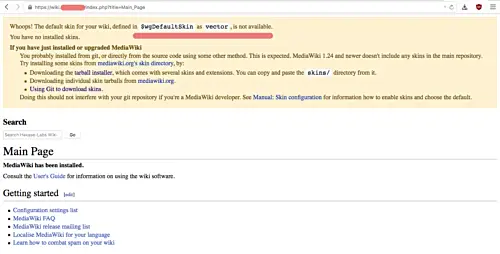 MediaWiki start page