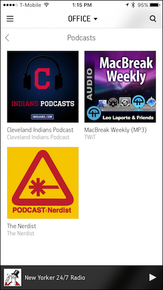 Воспроизведение подкаста с iPhone на Sonos