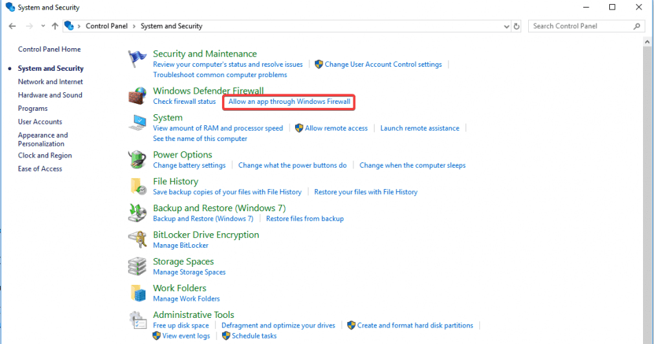 Настройка разрешений приложений в брандмауэре Windows