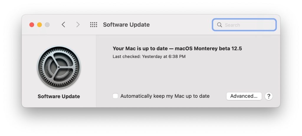 Окно обновления macOS