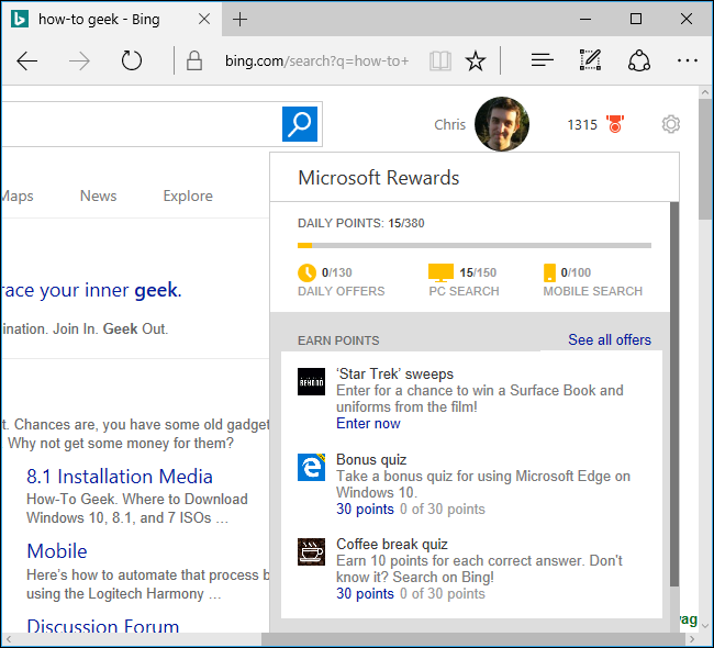 Инструкция по настройке Microsoft Rewards в Edge и Bing