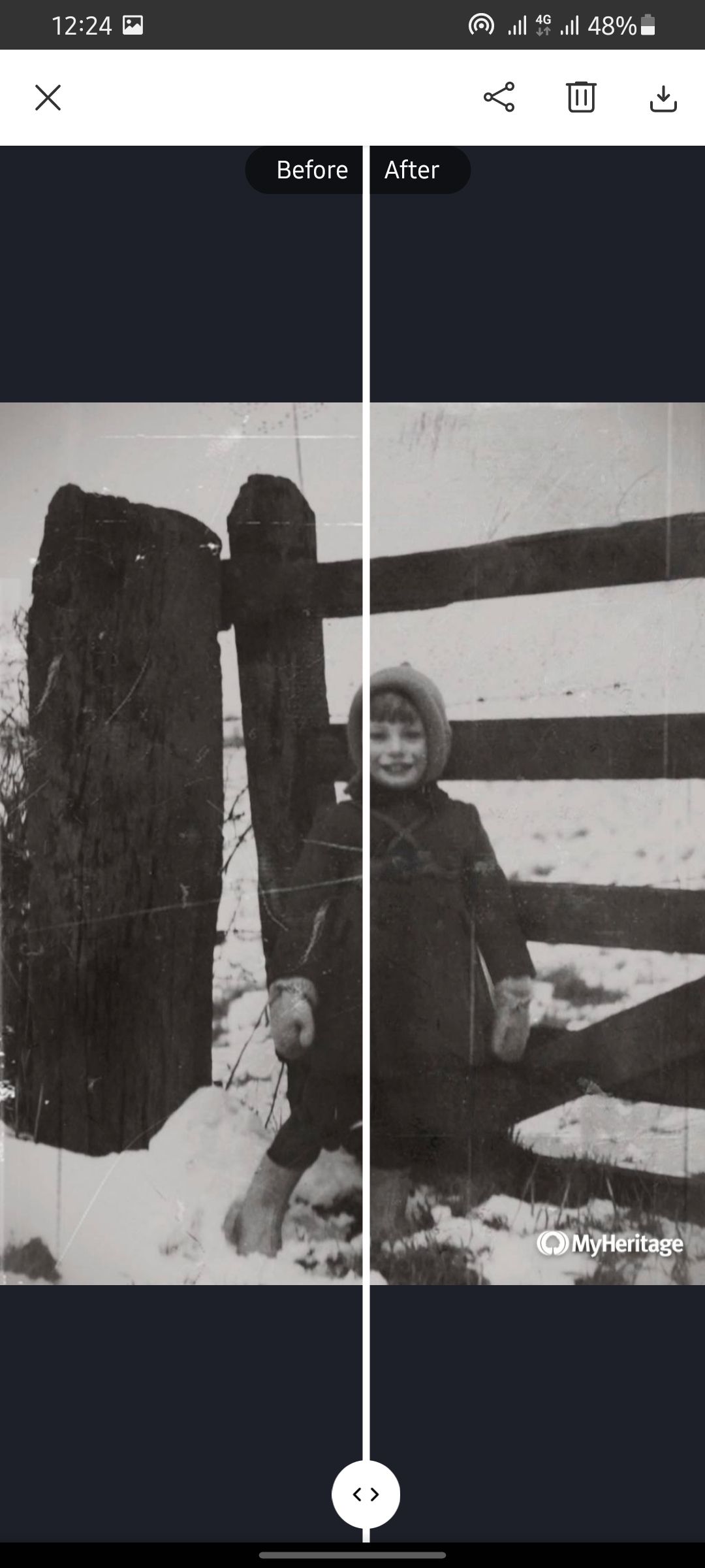 Выбор режима и просмотр результата ремонта на мобильном устройстве