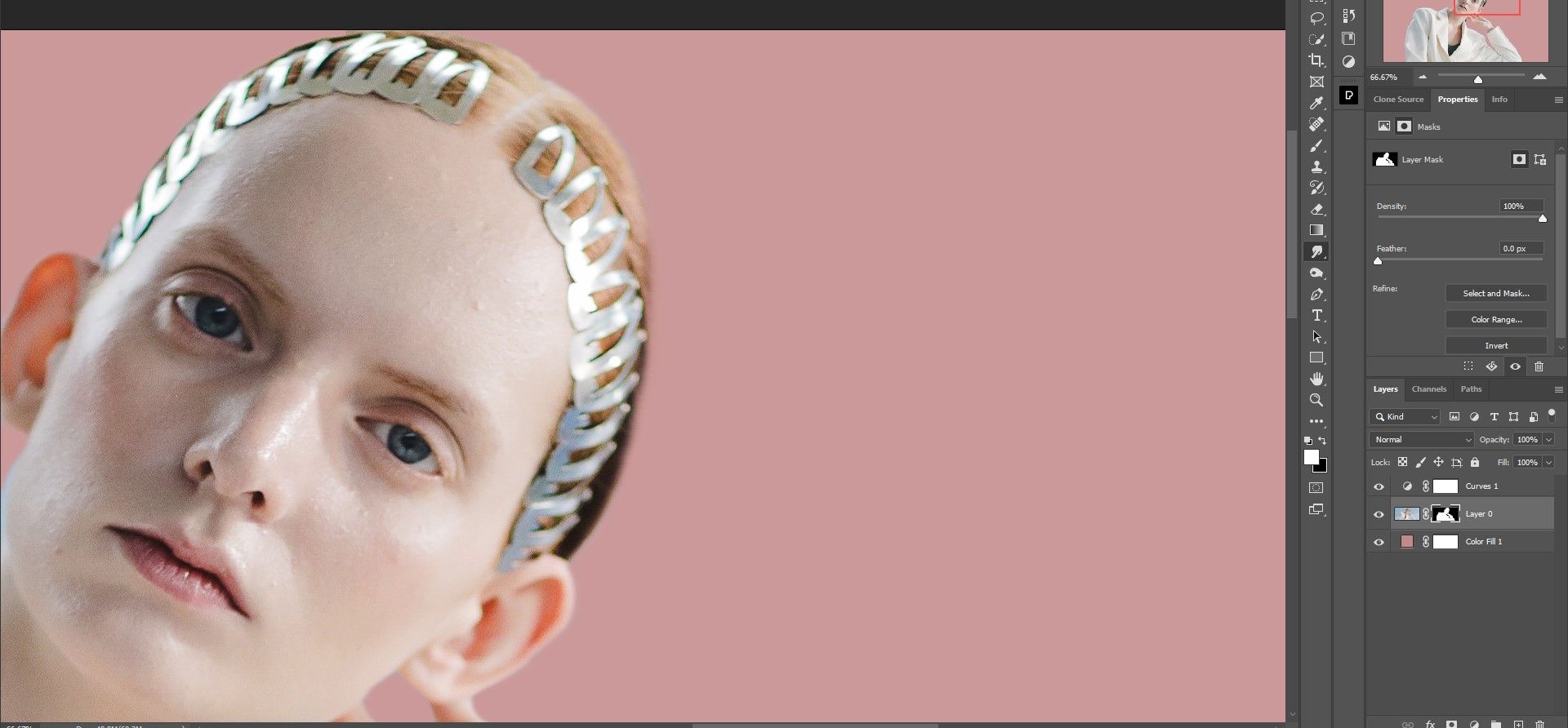 Brush away the blue on the head