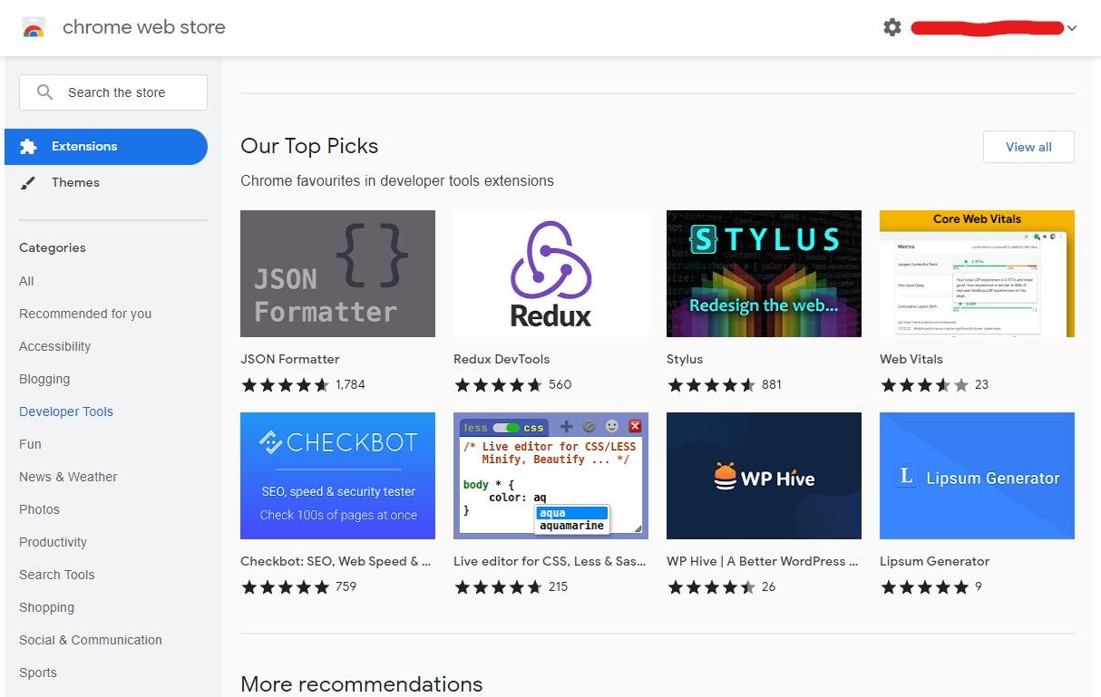 Страница расширений Chrome и пример интерфейса расширения